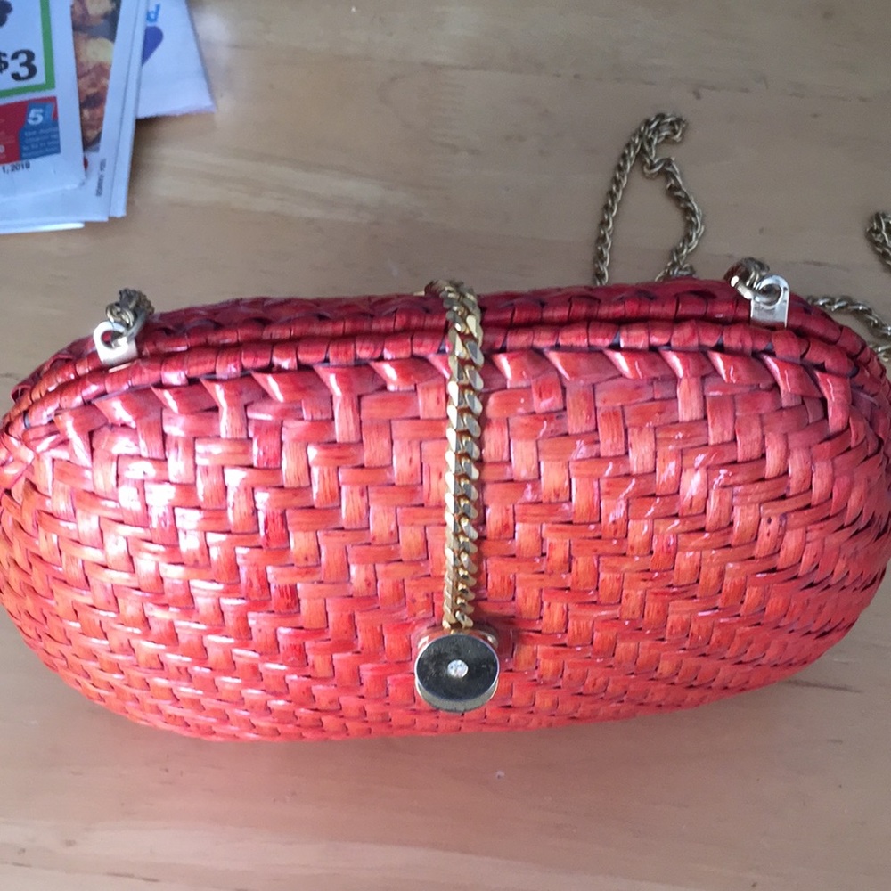 Coral Purse with gold trim
